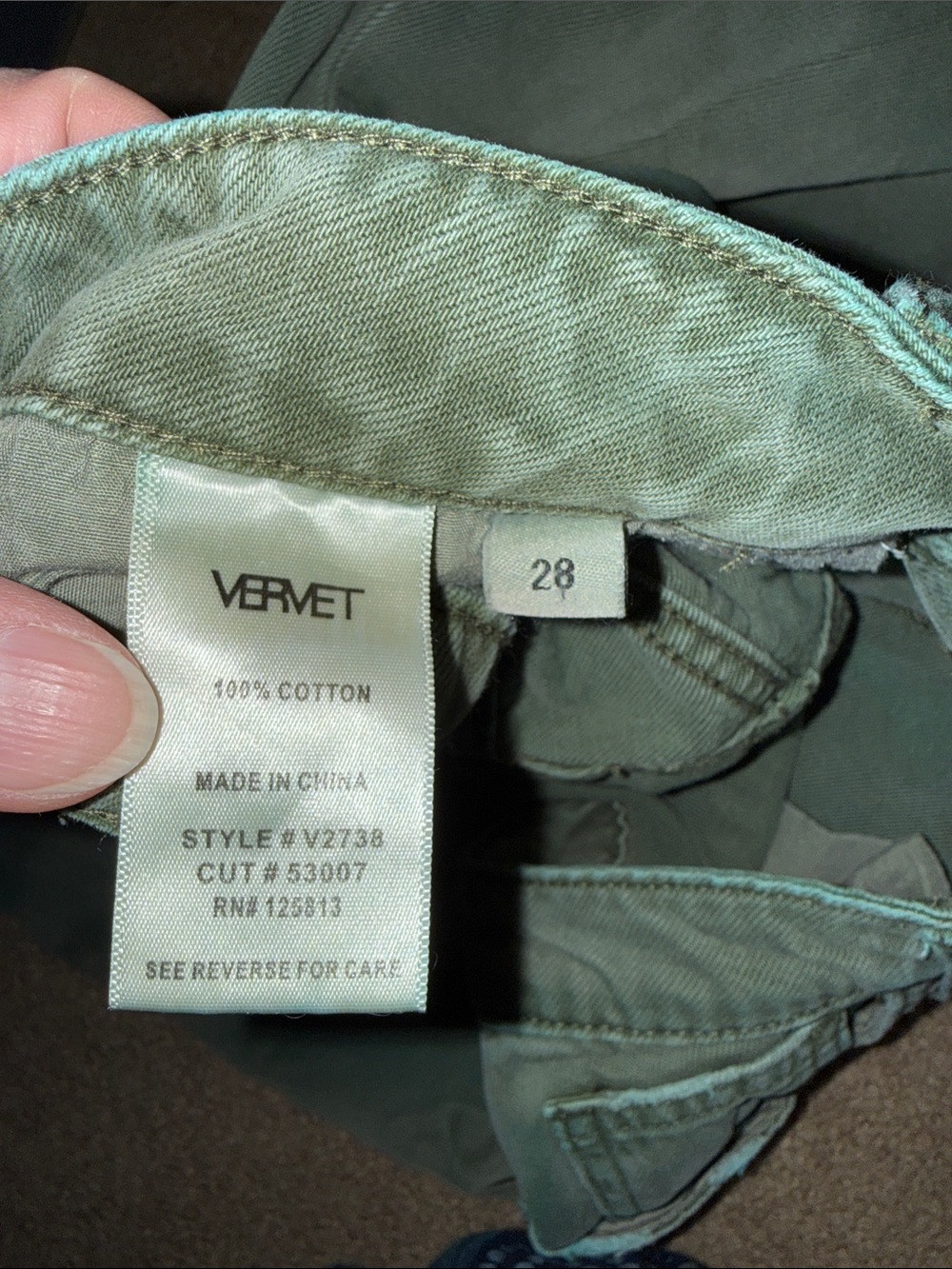 Vervet High-Rise Green Distressed Flare Jeans - Picture 9 of 9